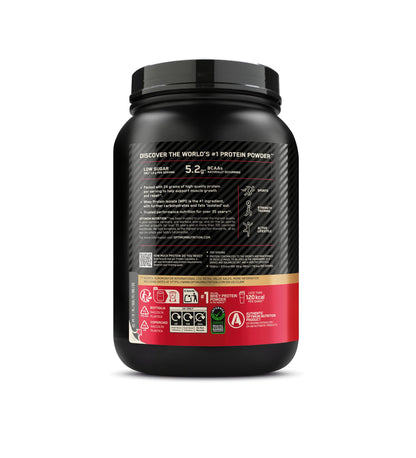 Optimum Nutrition Gold Standard Whey Protein Powder Muscle Building Supplements With Glutamine and Amino Acids, Cookies and Cream, 29 Servings, 900g