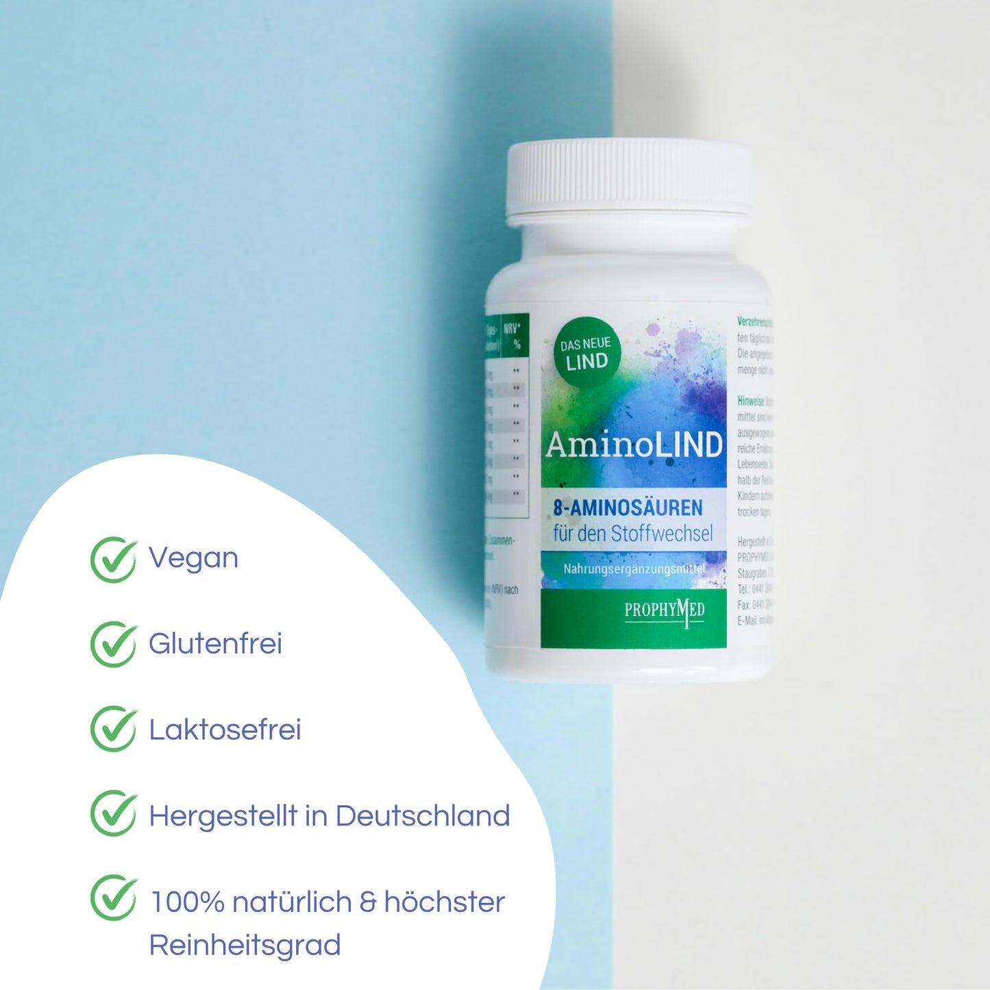 AminoLIND - Premium Essential Amino Acids to Support Fitness and Wellbeing - 60 Capsules