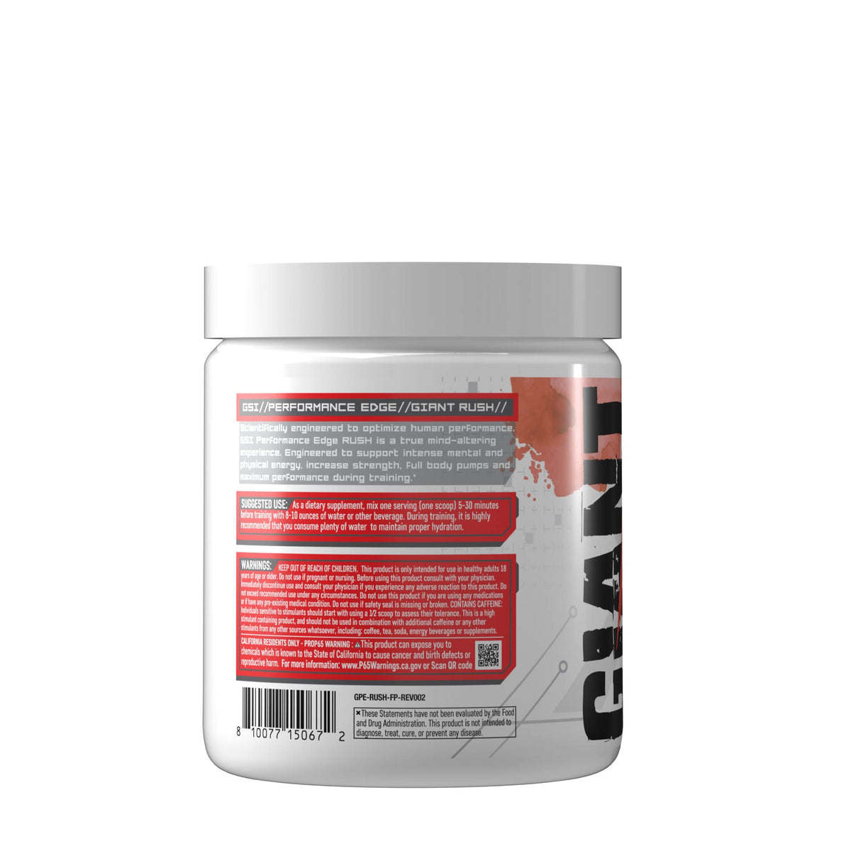Giant Performance Edge Rush - Preworkout Powder (Fruit Punch)