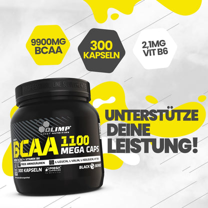 Buy ​Olimp BCAA MegaCaps 1100, 300 capsules, 1-pack (1 x 384 g) - OmniHealthRx Usa supplements