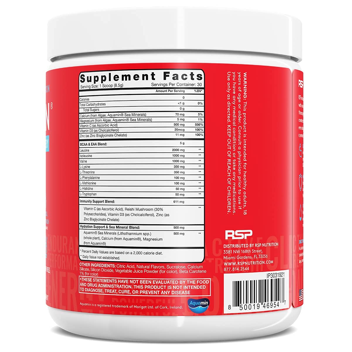 RSP NUTRITION AminoLean Pre Workout Energy (Pink Lemonade 30 Servings) with AminoLean Recovery Post Workout Boost (Tropical Island Punch 30 Servings)