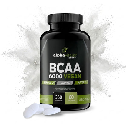 BCAA Mega Tabs 1000Mg Pure BCAAs, Vegan, Gluten Free, Lactose Free, Each Alphavitalis Sport – 360 Tablets – 2 Month Course Essential Amino Acids/Hochdosierte BCAAs for a hard Workout, , , | 360 pieces with L-leucine, L-valine and L-isoleucine