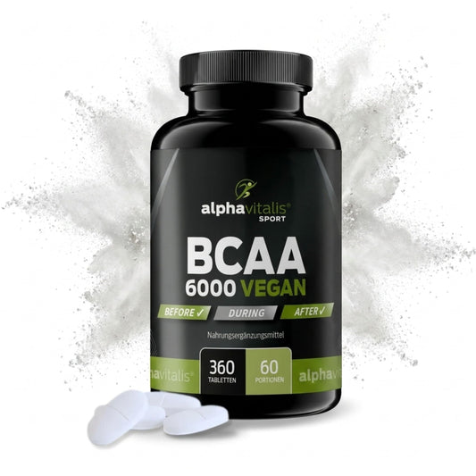 BCAA Mega Tabs 1000Mg Pure BCAAs, Vegan, Gluten Free, Lactose Free, Each Alphavitalis Sport – 360 Tablets – 2 Month Course Essential Amino Acids/Hochdosierte BCAAs for a hard Workout, , , | 360 pieces with L-leucine, L-valine and L-isoleucine