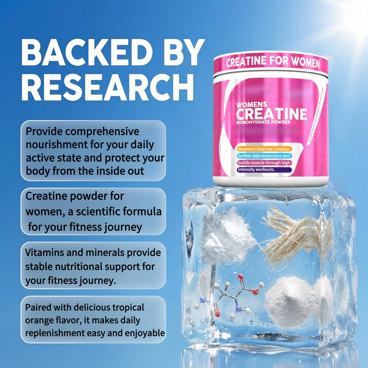 Creatine for Women - Boosts Butt Growth - 1 Pack | Promote natural vitality; stabilise physical strength; promotes endurance growth