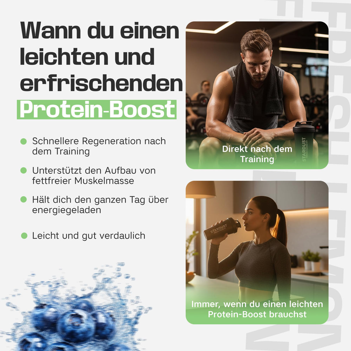Sterrenstof Protein Juice Blueberry Lime Flavour Clear Whey Protein Drink - 21g Protein Per Serving - Only 86kcal Low Sugar Refreshing Protein Lemonade - 500g - 20 Servings Protein Powder