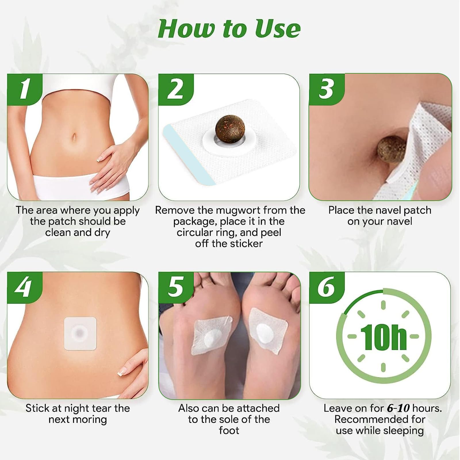 Mugwort Belly Patch,30Pcs Natural Wormwood Essence Pills and 30Pcs Belly Sticker, Moxa Hot BENJENBuy Supplements Australia