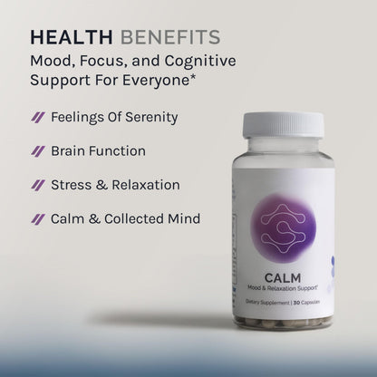 InfiniWell Calm - Mood & Cognitive Support Supplement for Adults with L-Theanine, Bacopa monnieri & DHH-B - Supports Relaxation, Focus & Mental Clarity (30 Capsules) InfiniWellBuy Supplements Australia