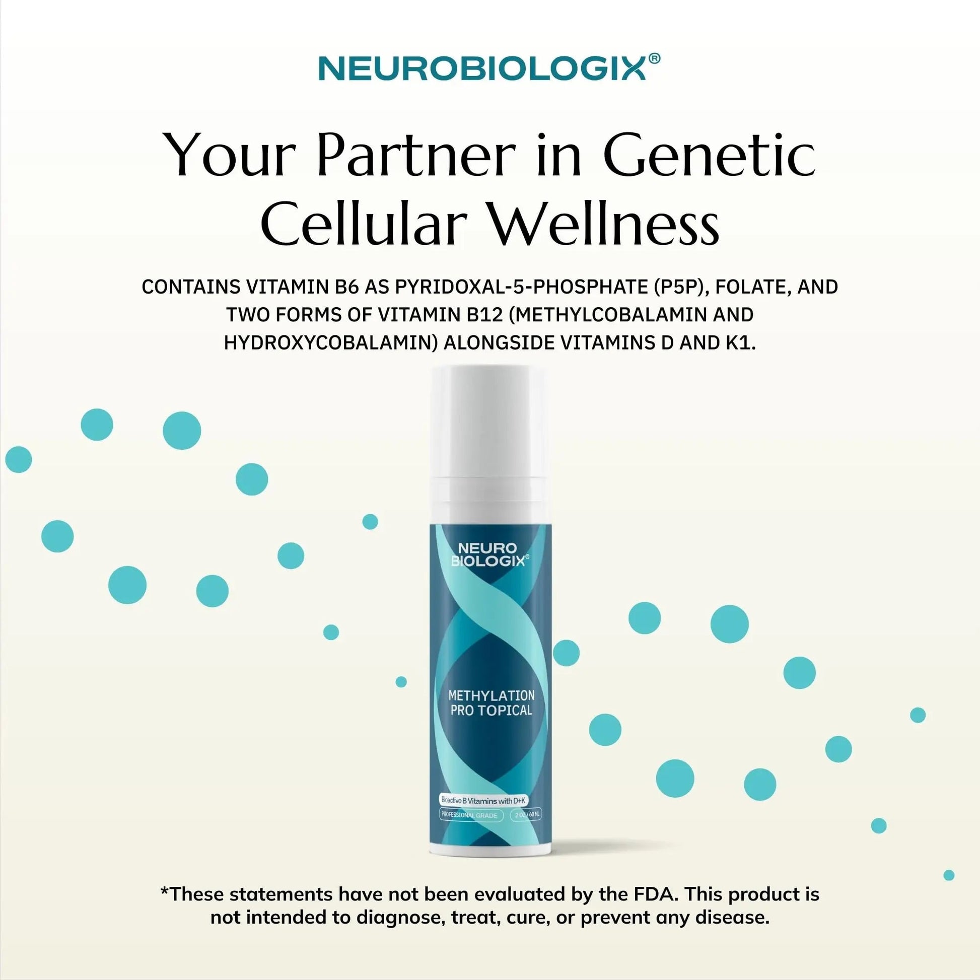 Neurobiologix Methylation Pro Topical for Men and Women, Bioactive B Vitamin Cream with Methylfolate, B6, B12, D3 & K1, Supports Cellular Energy NeurobiologixBuy Supplements Australia