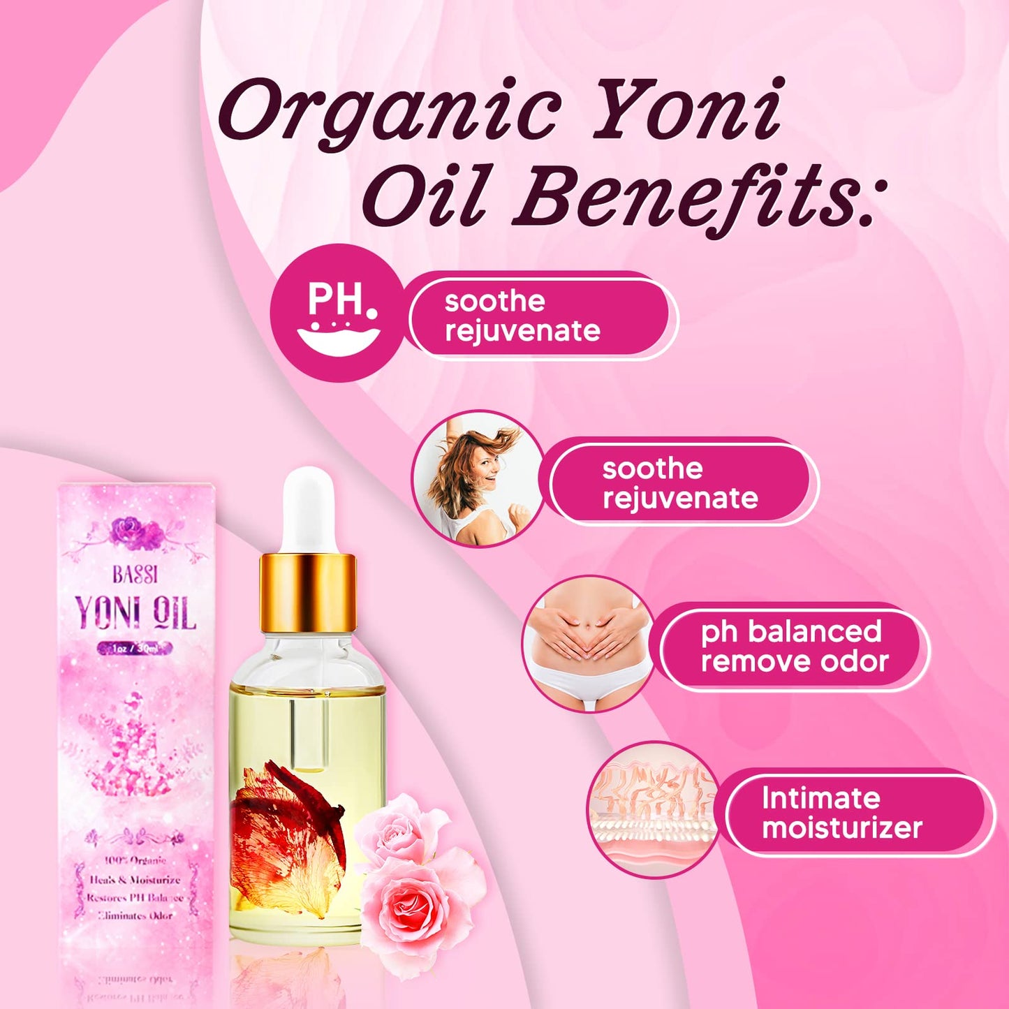 Feminine Wash & Yoni Oil & Yoni Soap Set for Women, Yoni Wash for Vaginal Ph Balance Remove Odor BASSIBuy Supplements Australia