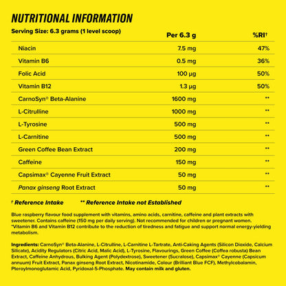 C4 Ripped - Pre-Workout Booster - Icy Blue Raspberry (Raspberry) | Drink Powder for Energy Drink | 150 mg Caffeine + Beta-Alanine + Green Coffee Bean Extract | 30 Servings