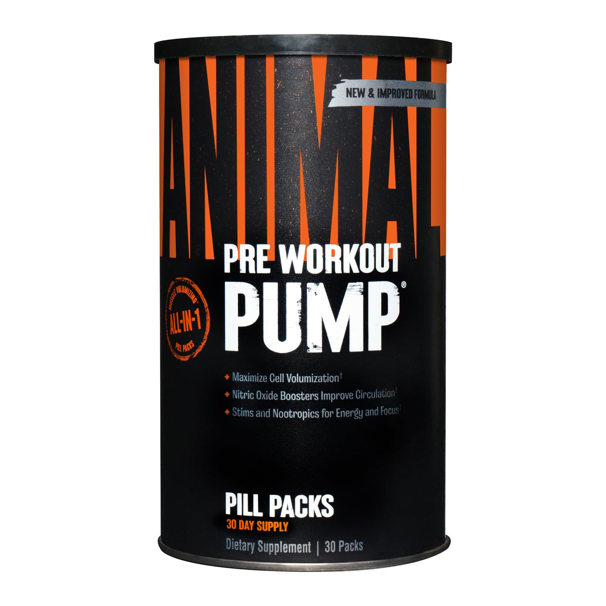Universal Nutrition Animal Pump - Pre Workout with Creatine, L-Arginine, Beta Alanine, Taurine, Glutamine & Caffeine for Maximum Pump, Energy & Supply of Amino Acids during Training, 30 Units