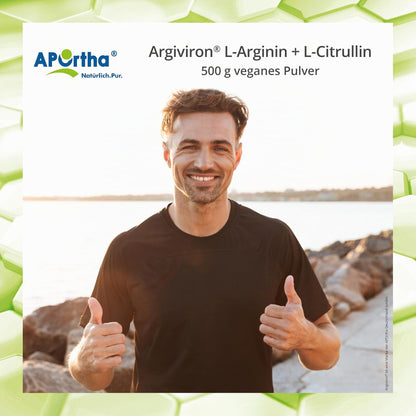 Aportha L-Arginine/L-Citrulline: 1.6 – 500g Powder | High dose in the ratio of 2 to 1.6 of L-arginine to L-citrulline, allergen-free, lactose-free and gluten-free