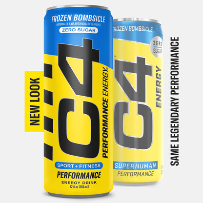 C4 Energy Drink 12oz (Pack of 24) - Frozen Bombsicle - Sugar Free Pre Workout Performance Drink with No Artificial Colors or Dyes