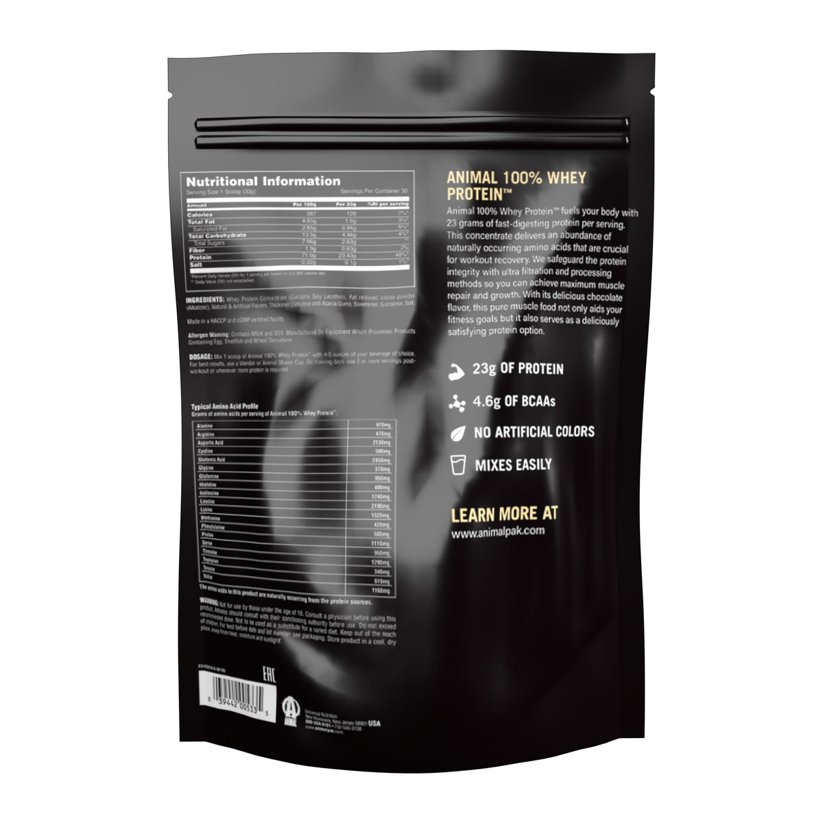 Animal 100% Whey Protein Powder – Whey Blend for Pre- or Post-Workout, Recovery or an Anytime Protein Boost– Low Sugar – Chocolate, 1 kg
