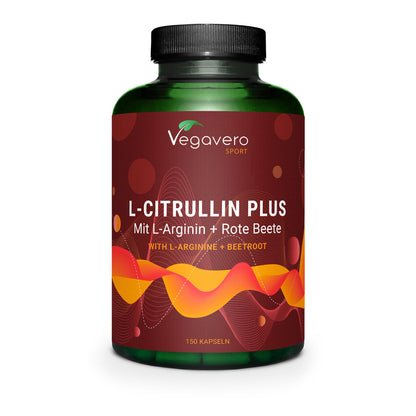 Vegavero L-Citrulline Malate - with L-Arginine & Beetroot - 2000 mg Citrulline per Daily Dose - Vegan & High Dose - Pre Workout - No Additives, Laboratory Tested - 150 Capsules