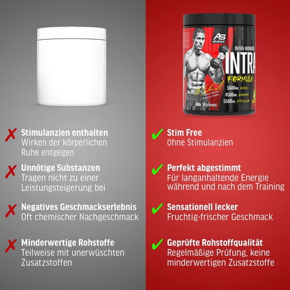 All Stars Intra-X Markus Schmid Edition Intraworkout 400 g Green Apple | Workout booster with 10,000 mg citrulline arginine, 4550 mg EAAs and 5600 mg BCAAs, dietary supplement for training