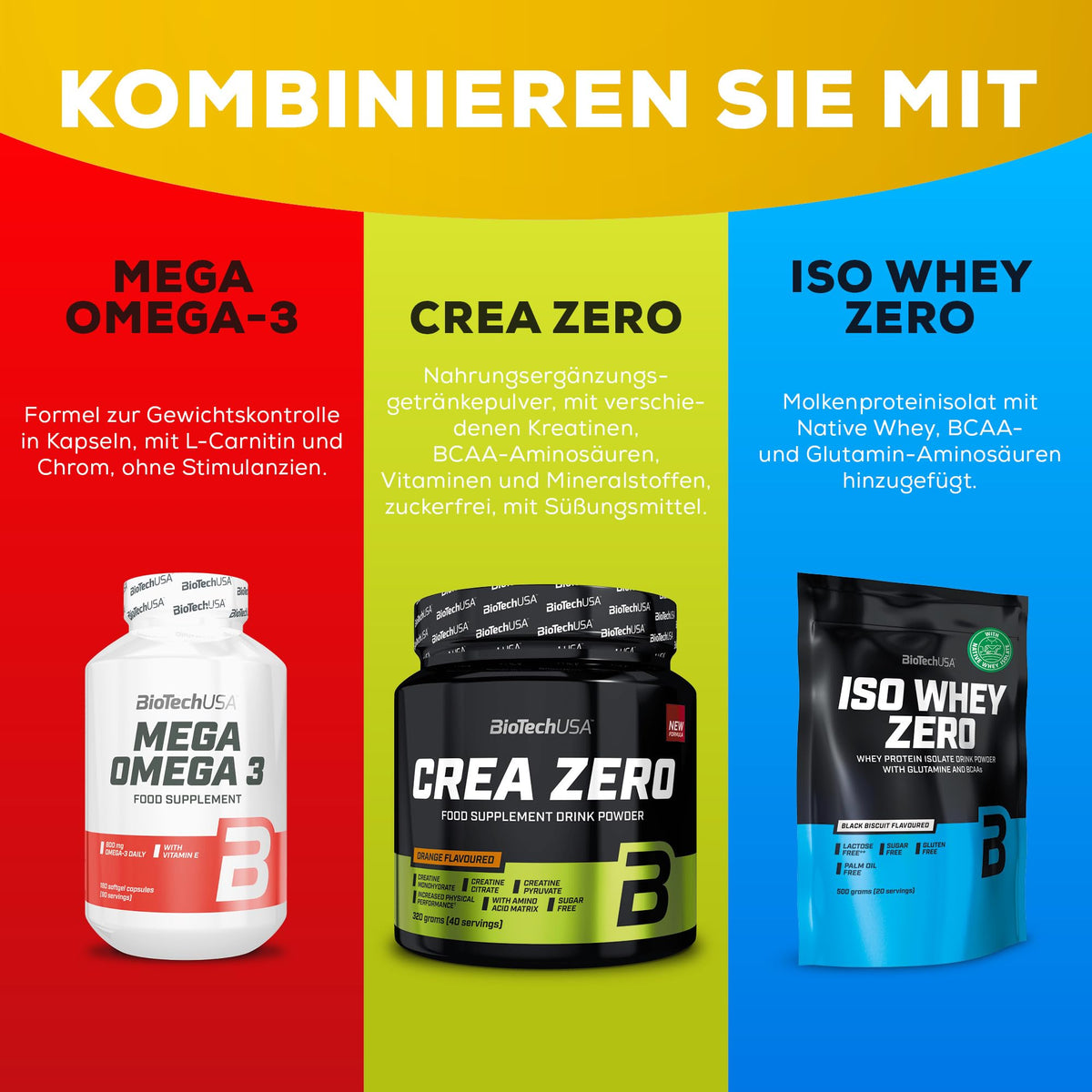 BioTechUSA EAA Zero, 9 Essential Amino Acids with L-Glutamine | Formulated according to WHO recommendation | Sugar and gluten free | Beverage powder | 350g Lemon Iced Tea