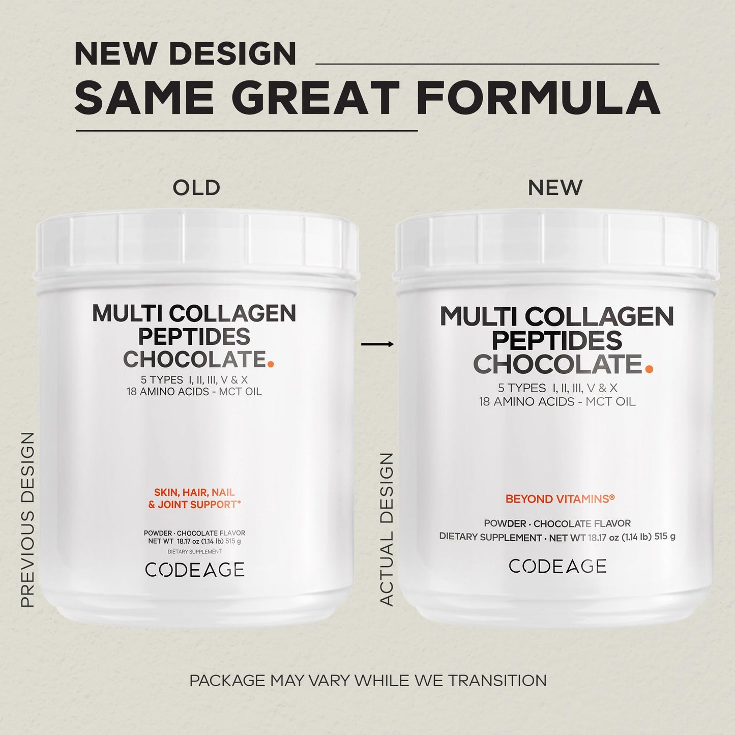 Codeage Multi Collagen Chocolate Protein Powder - Hydrolyzed Bovine Collagen Peptides, 5 Collagen Types & MCT Oil - Collagen Creamer, Chocolate Collagen Peptides - Protein Shakes - Non-GMO - 18.17 oz CodeageBuy Supplements Australia