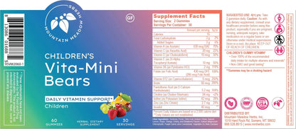 Mountain Meadow Herbs Vita-Mini Bears for Children | Multivitamin with Biotin, Folic & Pantothenic Acid, Iodin, Zinc | Mountain Meadow HerbsBuy Supplements Australia
