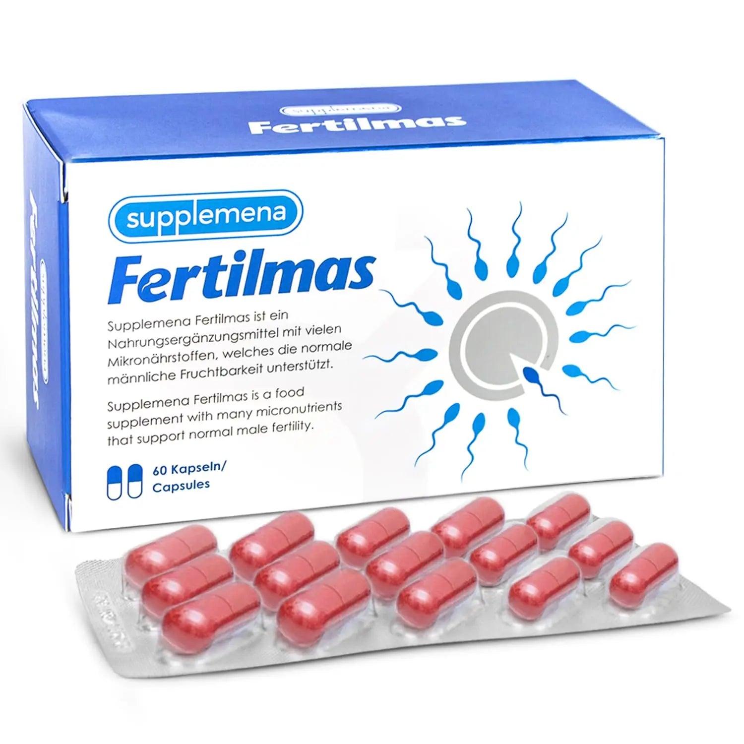 Fertilmas Natural Fertility Support for Men | L-Carnitine, Zinc, Vitamin D3, and Folic Acid | Couples TTC Supplement for Reproductive Health | SupplemenaBuy Supplements Australia