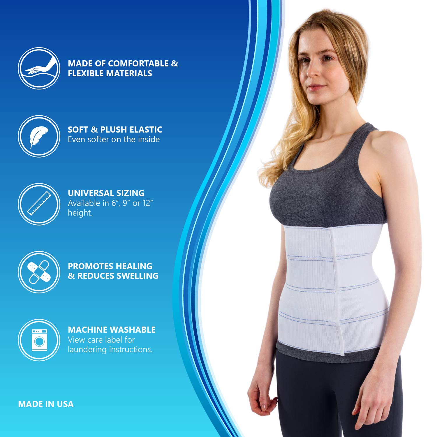 NYOrtho Abdominal Binder Lower Waist Support Belt - Compression Wrap for Men and Women NYOrthoBuy Supplements Australia