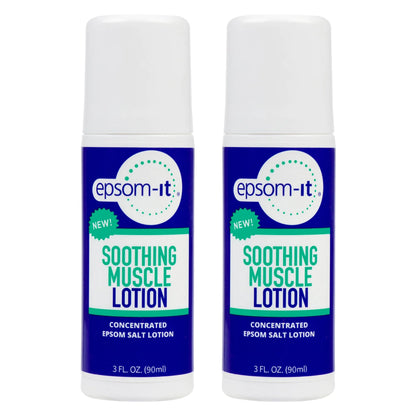 EPSOM-IT Soothing Muscle Lotion - Roll On Epsom Salt Lotion with Arnica for Muscle Stiffness, Leg, Knees and Feet Discomfort, Topical Magnesium Cream, 3oz, 2-Pack EPSOM-ITBuy Supplements Australia