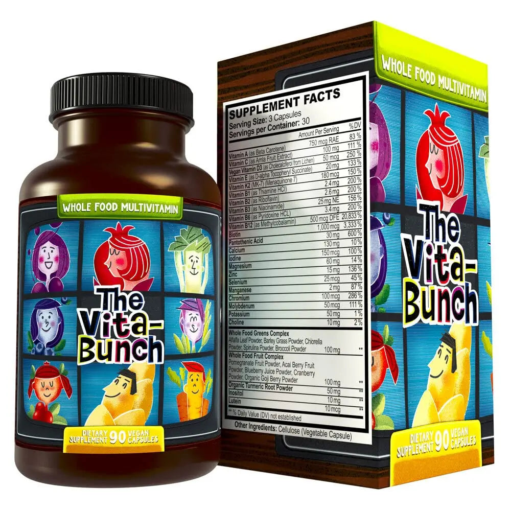 Whole Food Multivitamin Fruit & Super Greens All-in-one Vitamin Complex, 90 Vegan Capsules - Daily Vitamin for Women and Men Hippie FarmsBuy Supplements Australia
