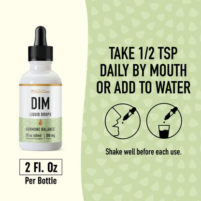 DIM Supplement Liquid Drops 100mg for Estrogen Balance for Women & Men | Hormone Balance SMNutritionBuy Supplements Australia