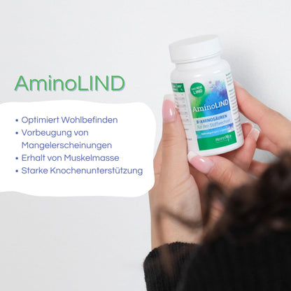AminoLIND - Premium Essential Amino Acids to Support Fitness and Wellbeing - 60 Capsules