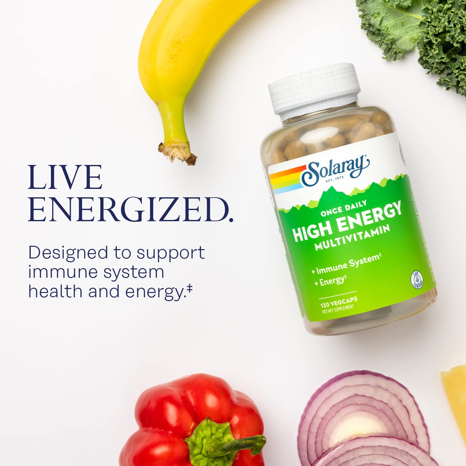 SOLARAY Once Daily High Energy Multivitamin for Women and Men - Energy Supplements - Immune Support w/Vitamin C, A, D and E, Vitamin B Complex SOLARAYBuy Supplements Australia