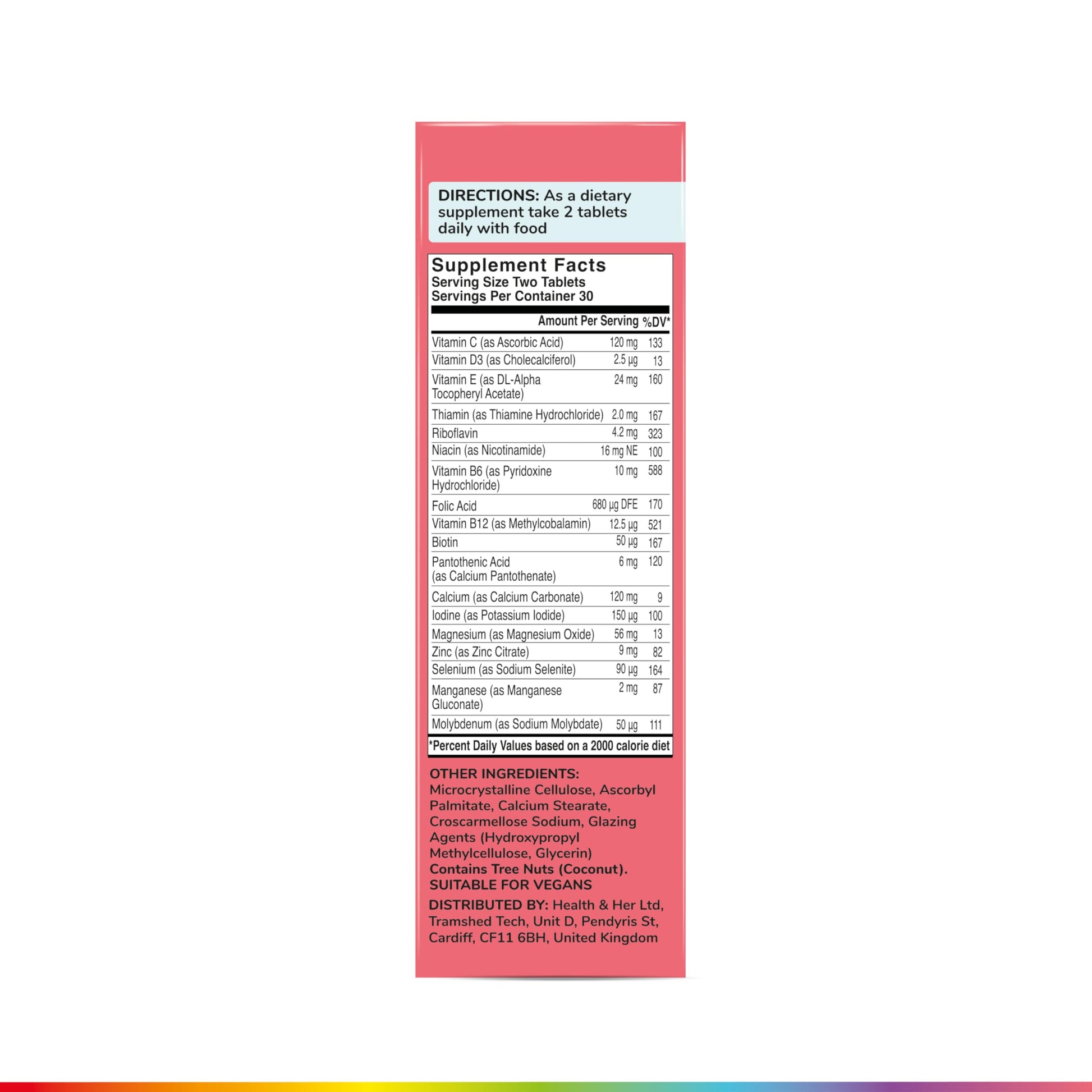 Health & Her Multivitamin Supplement for Women Taking Birth Control - Nutrition Support - 1 Month Supply, 60 Tablets - Vegan & Gluten Free Health and HerBuy Supplements Australia