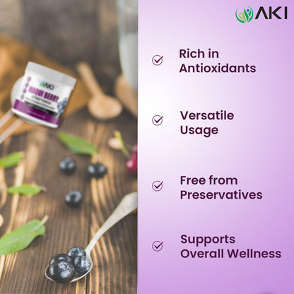 AKI Maqui Berry Extract Powder – Wild Harvested from Patagonia, High in Anthocyanins & Polyphenols, Freeze-Dried Superfruit for Smoothies, Non-GMO, Vegan, 150g/ 5.3 oz AKI ORGANICBuy Supplements Australia
