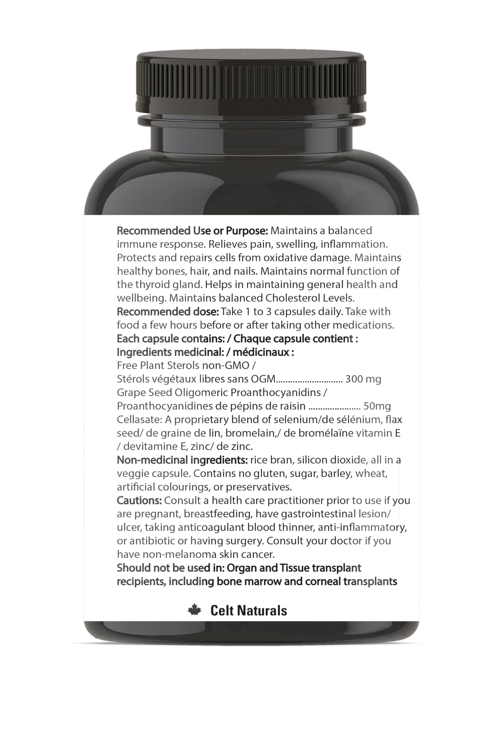Celt Immunocare 60 v-caps - Potent Seasonal Allergy Blend - Adult Immunity Support - Cholesterol Modulator - Plant Sterols Ultra Strength - 7 Key Immunity Enhancing Ingredients Celt Immuno-CareBuy Supplements Australia