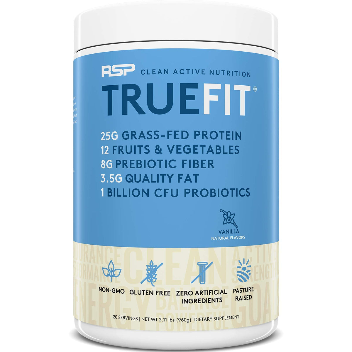 RSP NUTRITION TrueFit Protein Powder (Vanilla 2 LB) with AminoLean Pre Workout Energy (Pink Lemonade 30 Servings)
