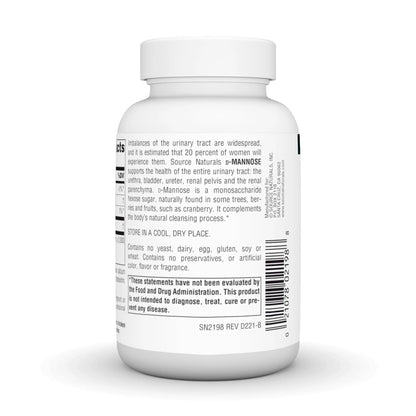 Source Naturals D-Mannose, Potent Urinary Tract & Bladder Health Support*, 500mg - 60 Capsules Source NaturalsBuy Supplements Australia