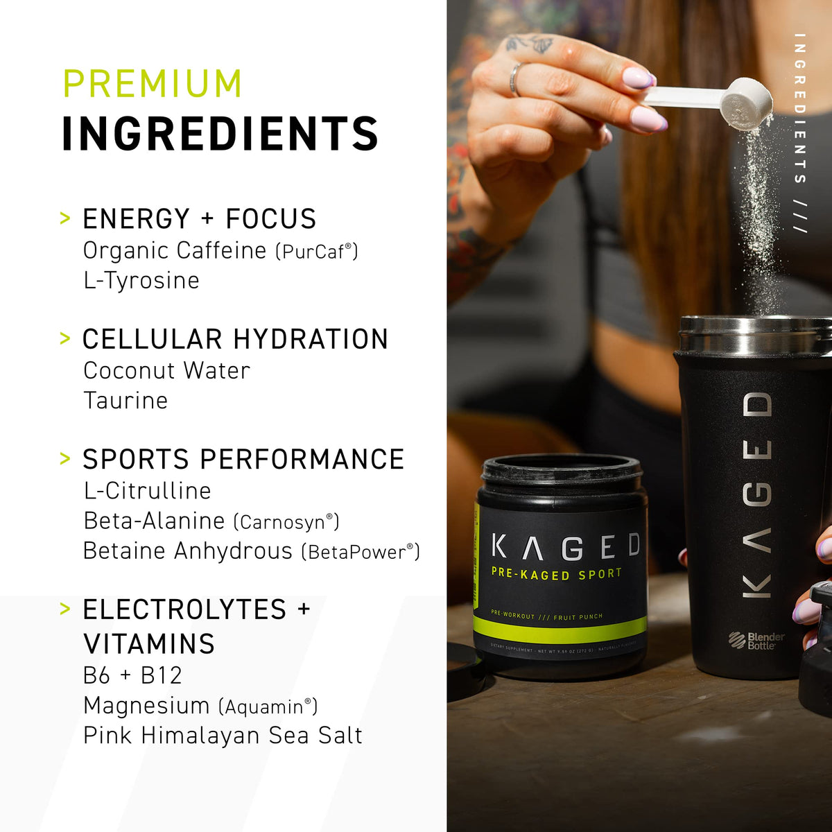 Kaged Pre Sport & Creatine Monohydrate Bundle | Mango Lime Pre + Unflavored Creatine | Energy, Endurance, & Strength Gains | Hydration Support | Banned Substance-Free | Premium Stack