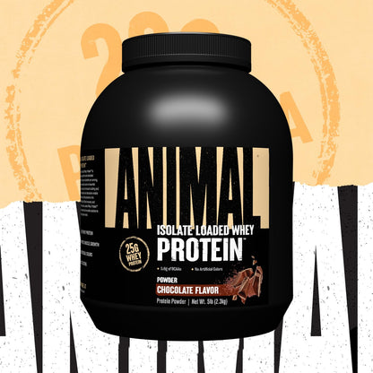 Animal Whey Protein Chocolate - Muscle Building & Optimal Muscle Nutrition, with Digestive Enzymes, Protein Powder with Whey Isolate for Post-Workout Protein Shakes, 2.3kg
