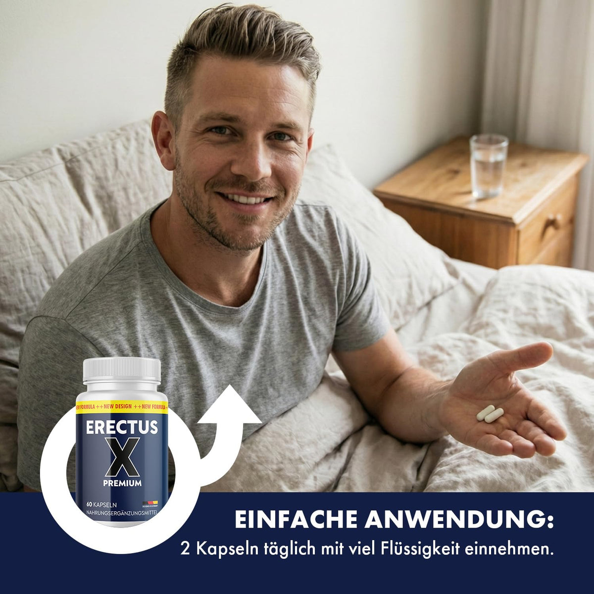 Erectus X Premium Capsules | For Men | With Maca, Grape Seed Extract & Zinc | Contents 60 Capsules