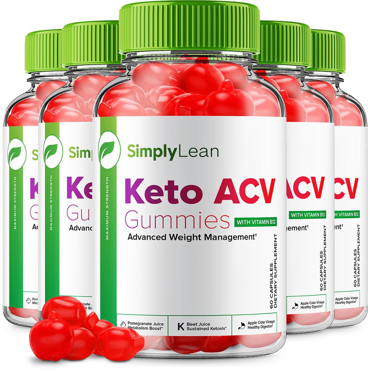 (5 Pack) Simply Lean Keto ACV Gummies - Official - Keto Simply Lean ACV Advanced 