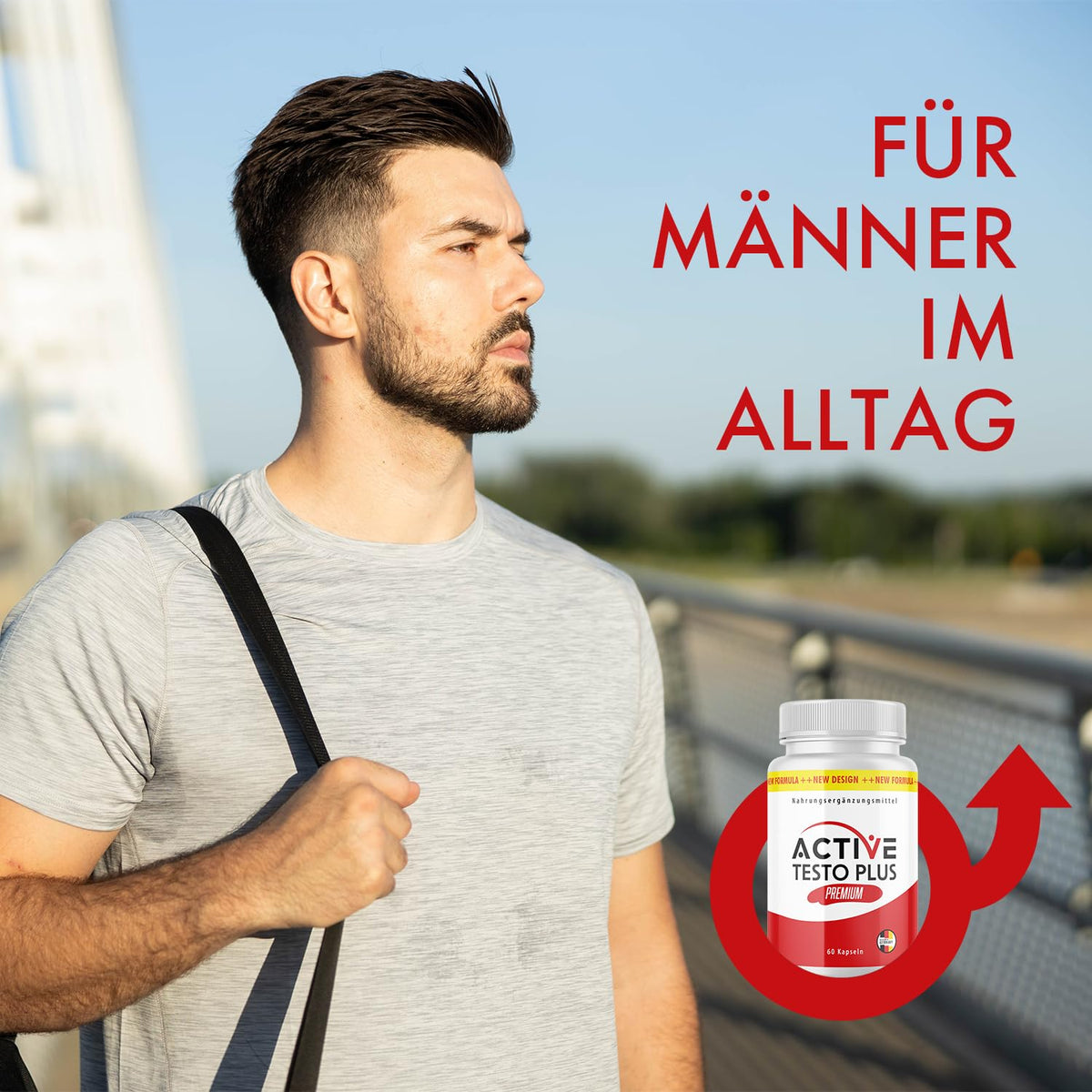 Active Testo Plus Premium Capsules | Power for the Active Man | Easy to Use | Contents 60 Capsules