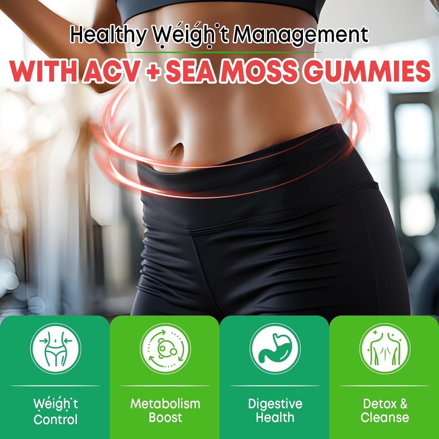Vazatisi 2 Pack Apple Cider Vinegar Gummies, ACV with Sea Moss Gummies for Metabolism, Digestion, Detox, Gut & Immune Health, Apple Flavored -120 Count VazatisiBuy Supplements Australia