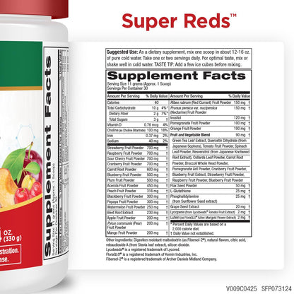 Purity Products Super Reds Powder Phytonutrient Superfood Drink Mix w/FloraGLO Lutein - Phytonutrient Blend containing Polyphenols, Antioxidants & More - 330 Grams - 30 Day Supply Purity ProductsBuy Supplements Australia