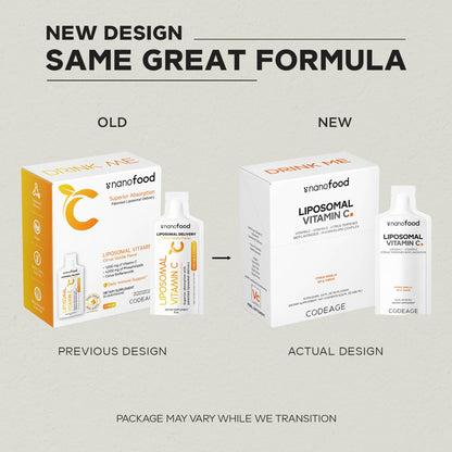 Codeage Liposomal Vitamin C Liquid 1000mg Vitamin C, 4000mg Essential Phospholipids, Supplement For Daily Immune Support, Liposomes For Absorption, Citrus Bioflavonoids, Vitamin E, Non-GMO, 32 Pouches CodeageBuy Supplements Australia