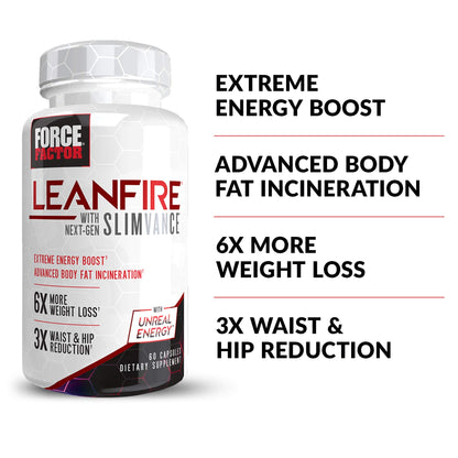 FORCE FACTOR LeanFire with Next-Gen SLIMVANCE Advanced Thermogenic Fat Burner Force FactorBuy Supplements Australia