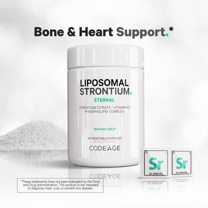 Codeage Liposomal Strontium Supplement - Strontium Citrate, Vitamin K2 MK-7, Liposomal Delivery, Non-GMO, Gluten-Free - 90 Capsules CodeageBuy Supplements Australia