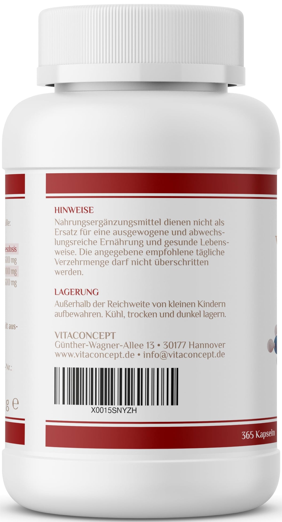 Vitaconcept I L-Arginine I 365 Capsules I High Dose I 1000 mg per Capsule I 98.7% Pure L-Arginine I Vegan
