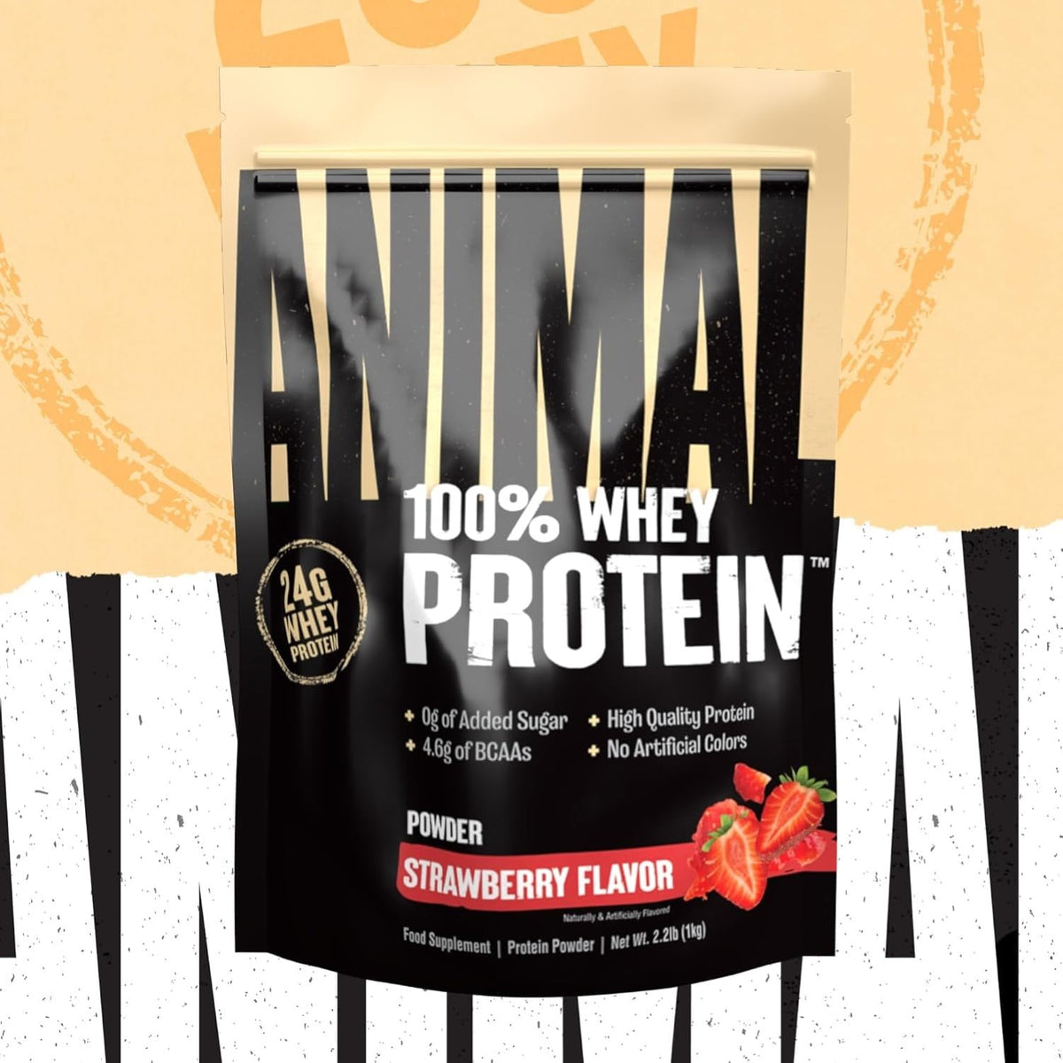Animal 100% Whey Protein Powder – Whey Blend for Pre- or Post-Workout, Recovery or an Anytime Protein Boost– Low Sugar – Strawberry, 1 kg