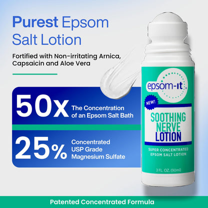 Epsom-It Soothing Nerve Lotion - Roll On Epsom Salt Magnesium Lotion, Topical Magnesium Cream with Capsaicin & Arnica for Tired Muscles and Sleep, 3oz EPSOM-ITBuy Supplements Australia
