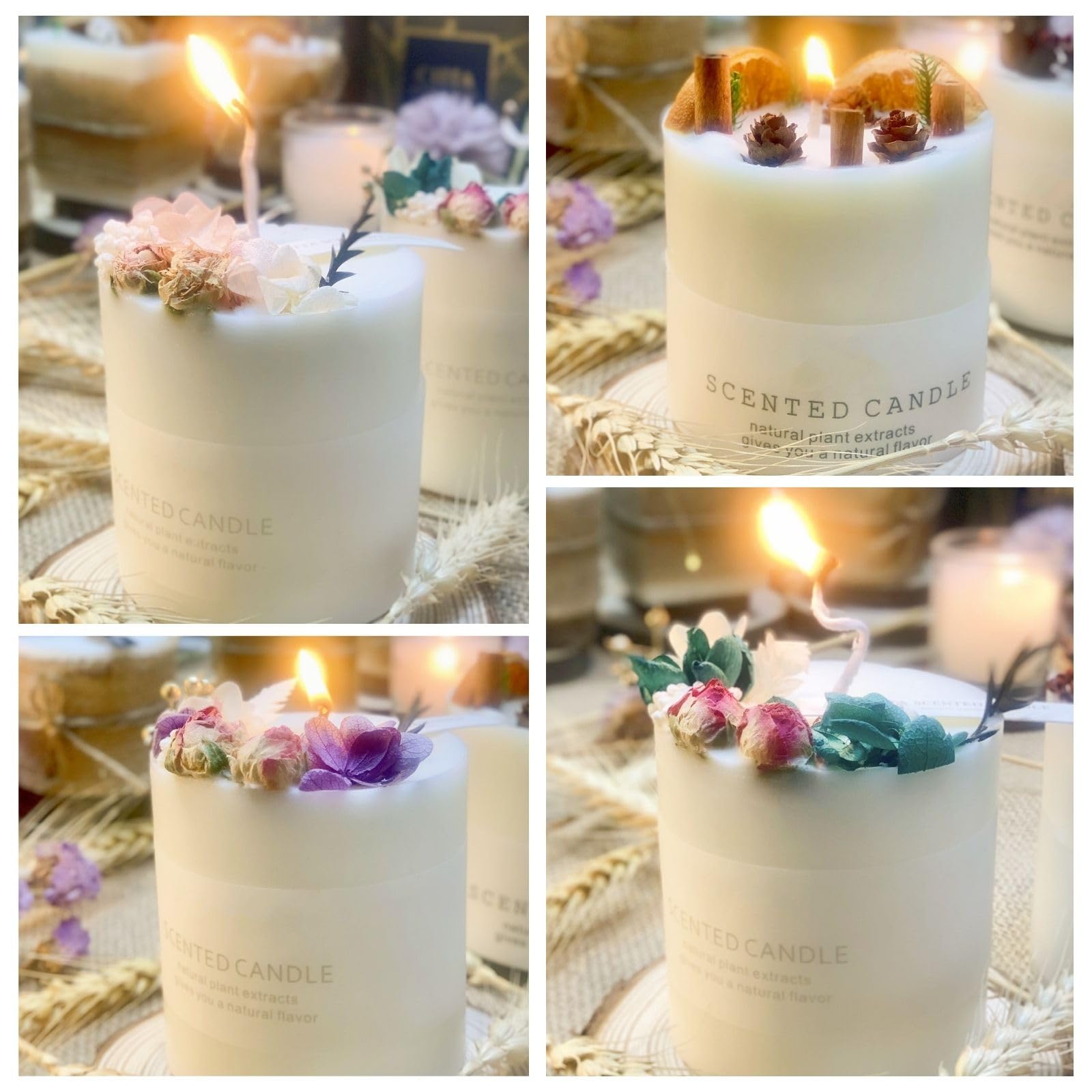 Natural Soy Scented Pillar Candles with Glass, Classic 10 oz Luxury Non Toxic White Bathroom Candle uniqiconBuy Supplements Australia