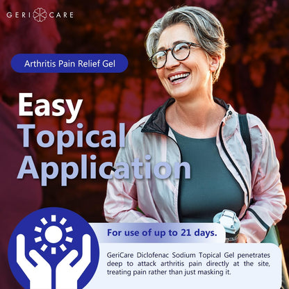 GeriCare Topical Arthritis Pain Relief Gel Diclofenac Sodium 1% (NSAID) Hand Wrist Elbow Foot Ankle Knee Extra-Strength Pain Reliever- Anti-inflammatory Arthritis Pain Treatment, 3.53oz (3 Pack) GeriCareBuy Supplements Australia
